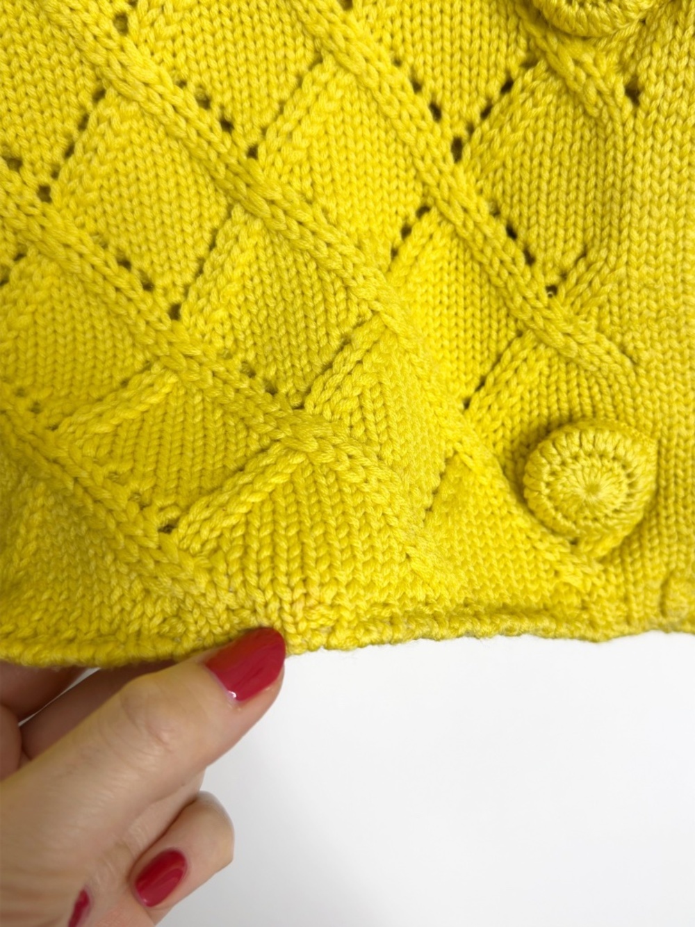 Frances Valentine Wool Diamond Weave Cardigan - Picture 3 of 9